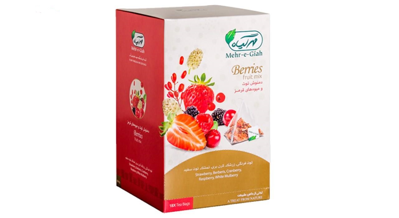 دمنوش میوه های قرمز مهر گیاه مدل Berries بسته 18 عددی