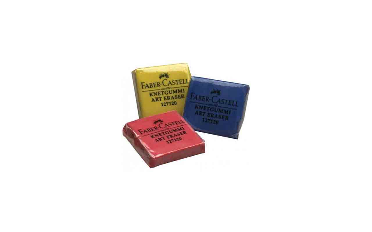 4Pcs Faber Castell 127120 Blue/Grey/Red/Yellow Kneadable Eraser