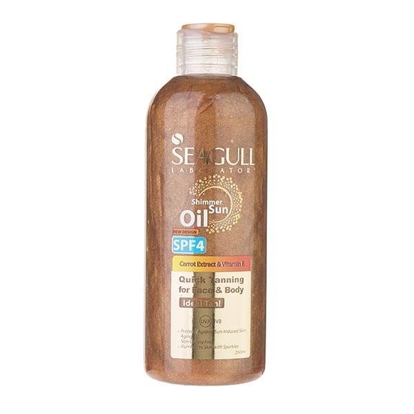 روغن برنز کننده و ویتامینه سی گل حاوی رنگدانه‌های طلایی SPF4 حجم 250 میلی لیتر