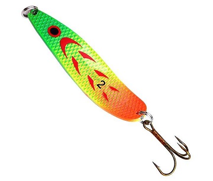 طعمه قاشقک ماهیگیری مدل P102-RB سایز 2 به همراه ده عدد قلاب ماهیگیری اسکار