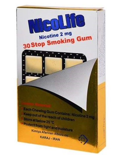 آدامس ترک سیگار نیکلایف مدل نیکوتین 2 میلی گرم بسته 30 تایی مجموعه 3 عددی