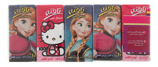 دستمال کاغذی جیبی تافته 10 برگ بسته 10 عددی