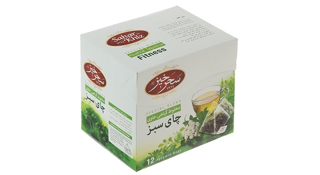 دمنوش کیسه ای هرمی سبز لاغری سحرخیز بسته 12 عددی