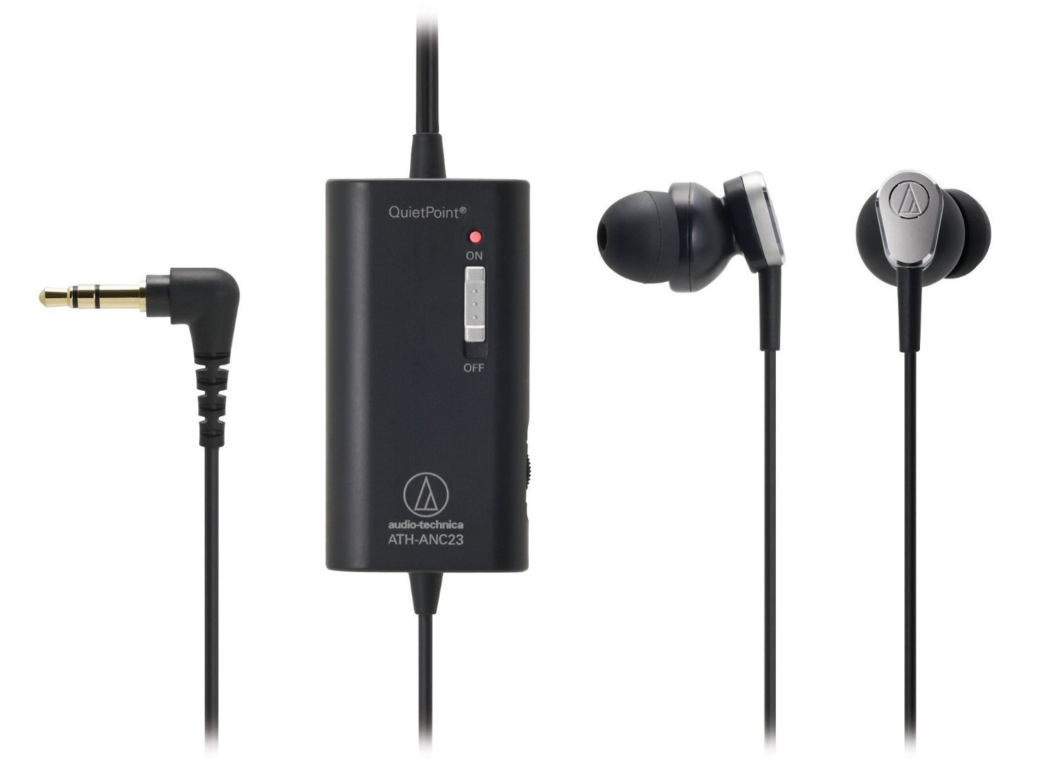 بهترین عمر باطری: Audio Technica ATH-ANC23 QuietPoint In-Ear Earbuds