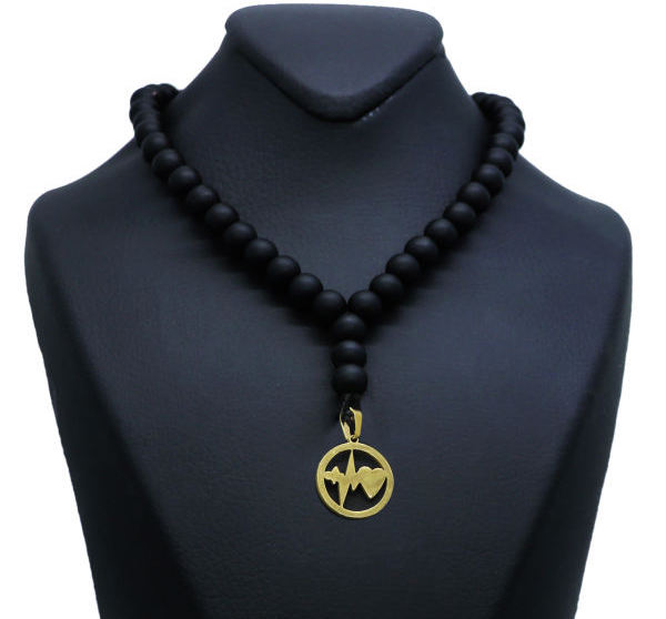 گردنبند مردانه طرح ضربان قلب کد GM-01