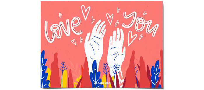 کارت پستال ماسا دیزاین طرح love کد postv165