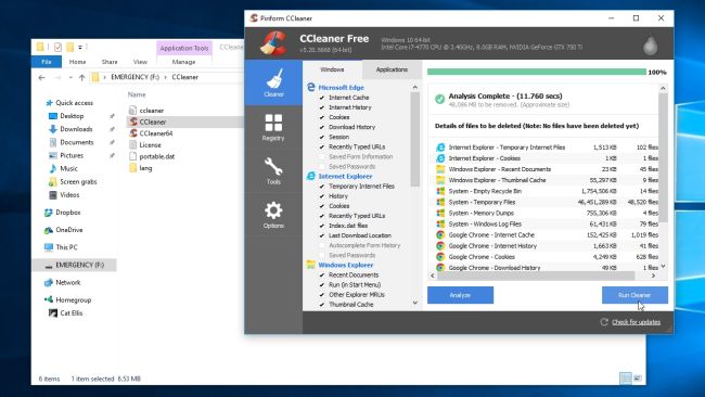 پاکسازی سیستم: CCleaner