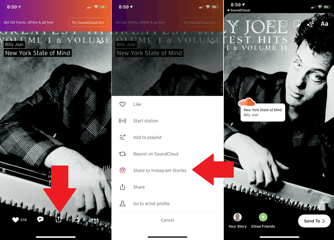 اضافه کردن موزیک به استوری از طریق اپ Spotify