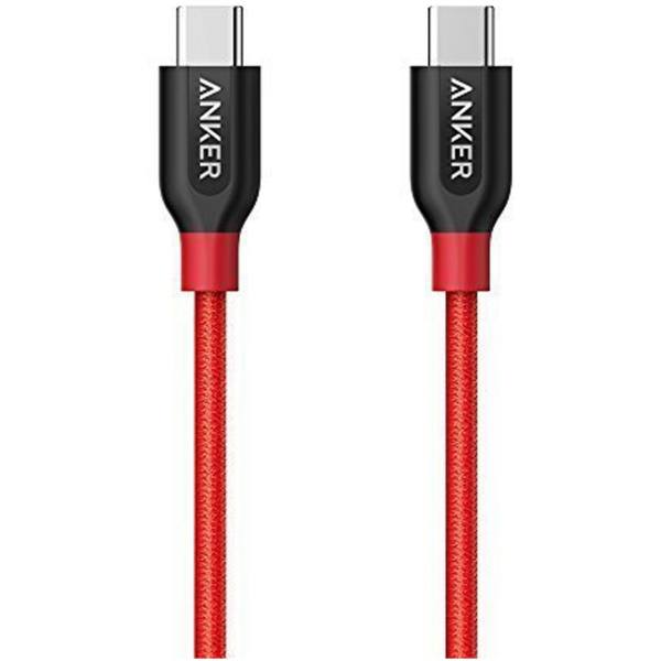 کابل تبدیل USB-C به USB-C انکر مدل A8187 Powerline Plus طول 0.9 متر