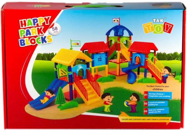 بازی آموزشی 58 تکه تک توی مدل Happy Park Blocks