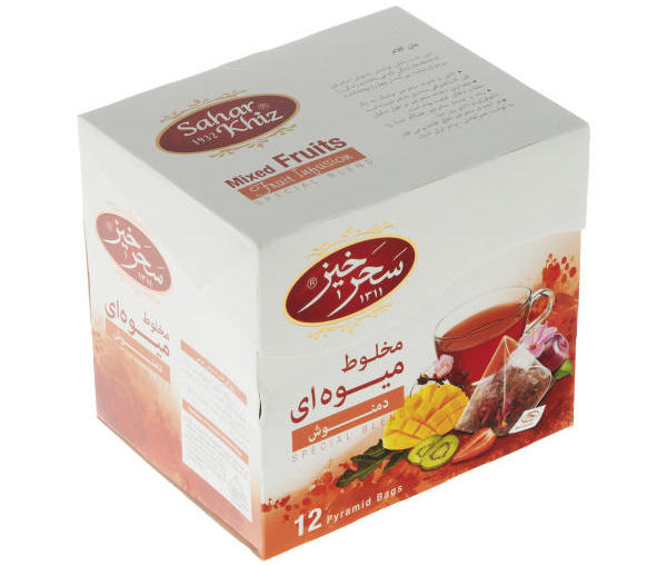 دمنوش مخلوط میوه ای سحرخیز بسته 12 عددی