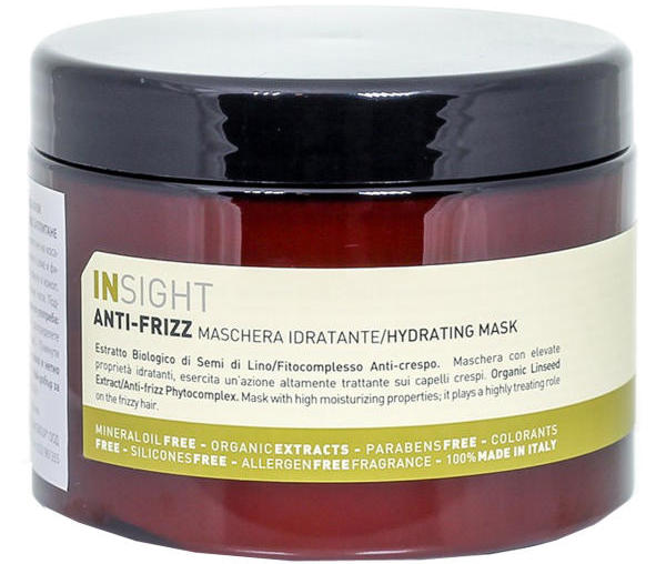 ماسک مخصوص موهای وز و مجعد اینسایت مدل ANTI-FRIZZ حجم 500 میلی لیتر