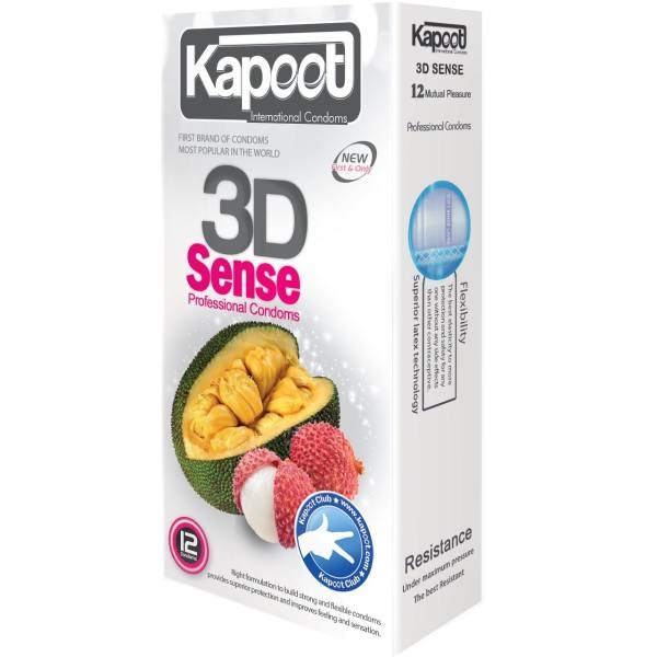 کاندوم خاردار کاپوت مدل 3D Sense بسته 12 عددی