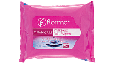 دستمال مرطوب پاک کننده آرایش فلورمار مدل انواع پوست بسته 20 عددی