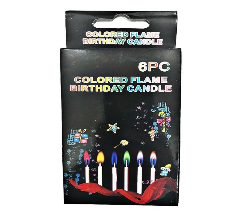 شمع تولد رنگی سوز مدل تاپر بسته 6 عددی