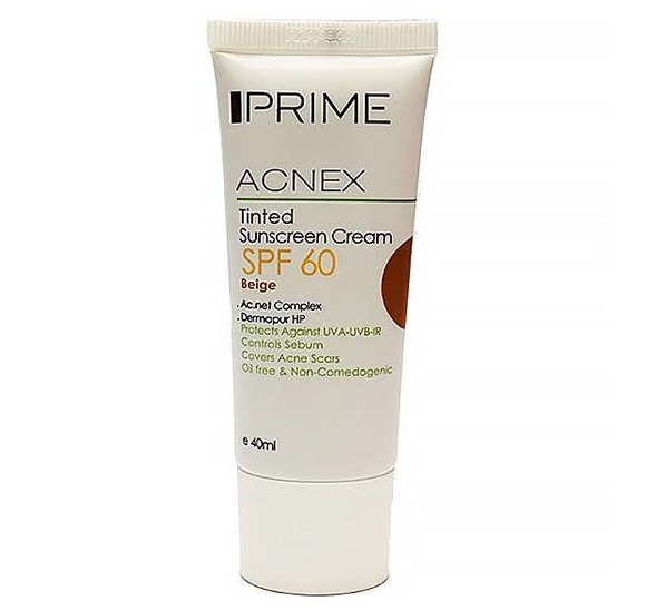 کرم ضد آفتاب رنگی پریم مدل Acnex Beige SPF60 حجم 40 میلی لیتر