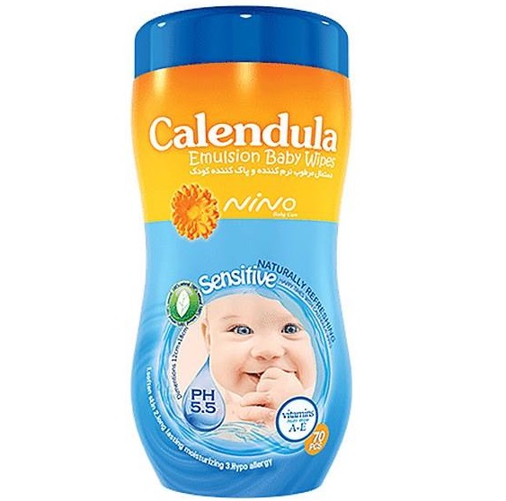 دستمال مرطوب کودک نینو مدل Calendula - بسته 70 عددی