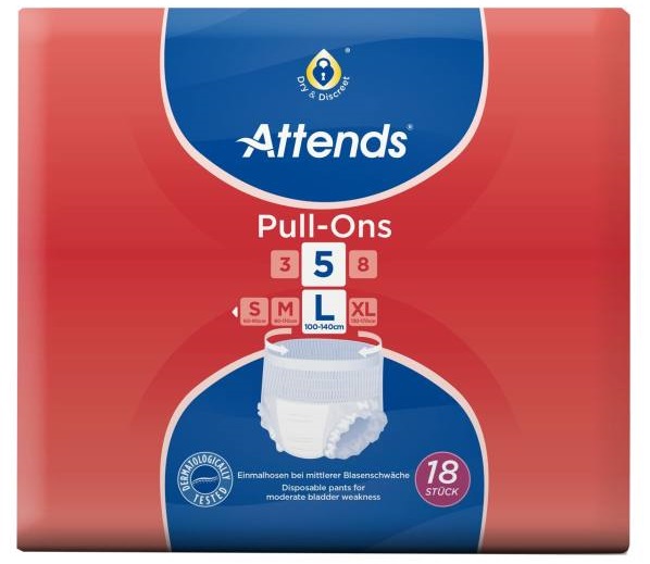 پوشک شورتی بزرگسال اتندز 5 قطره سایز Large بسته 18 عددی