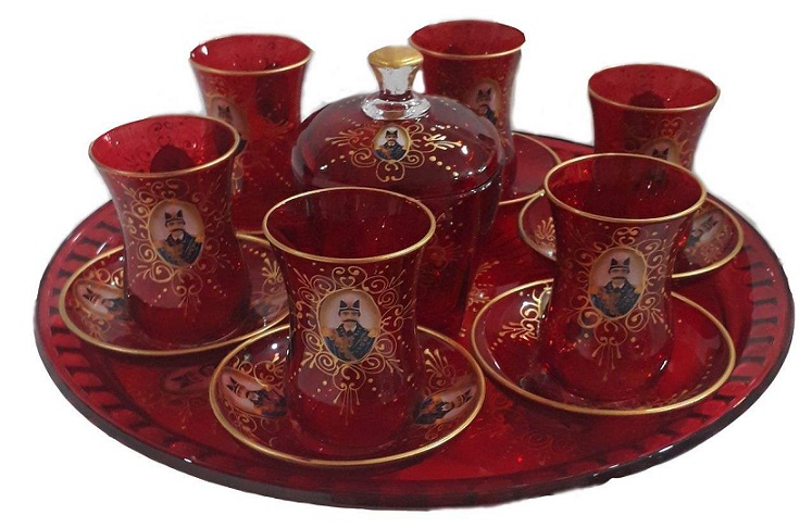 سرویس چای خوری 15پارچه طرح شاه عباسی