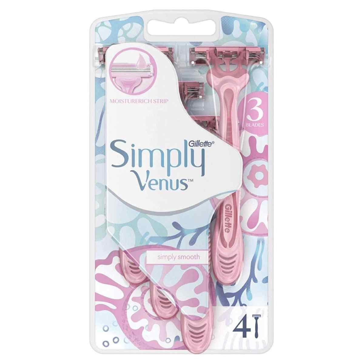 خود تراش ژیلت مدل Simply Venus 3 بسته 4 عددی