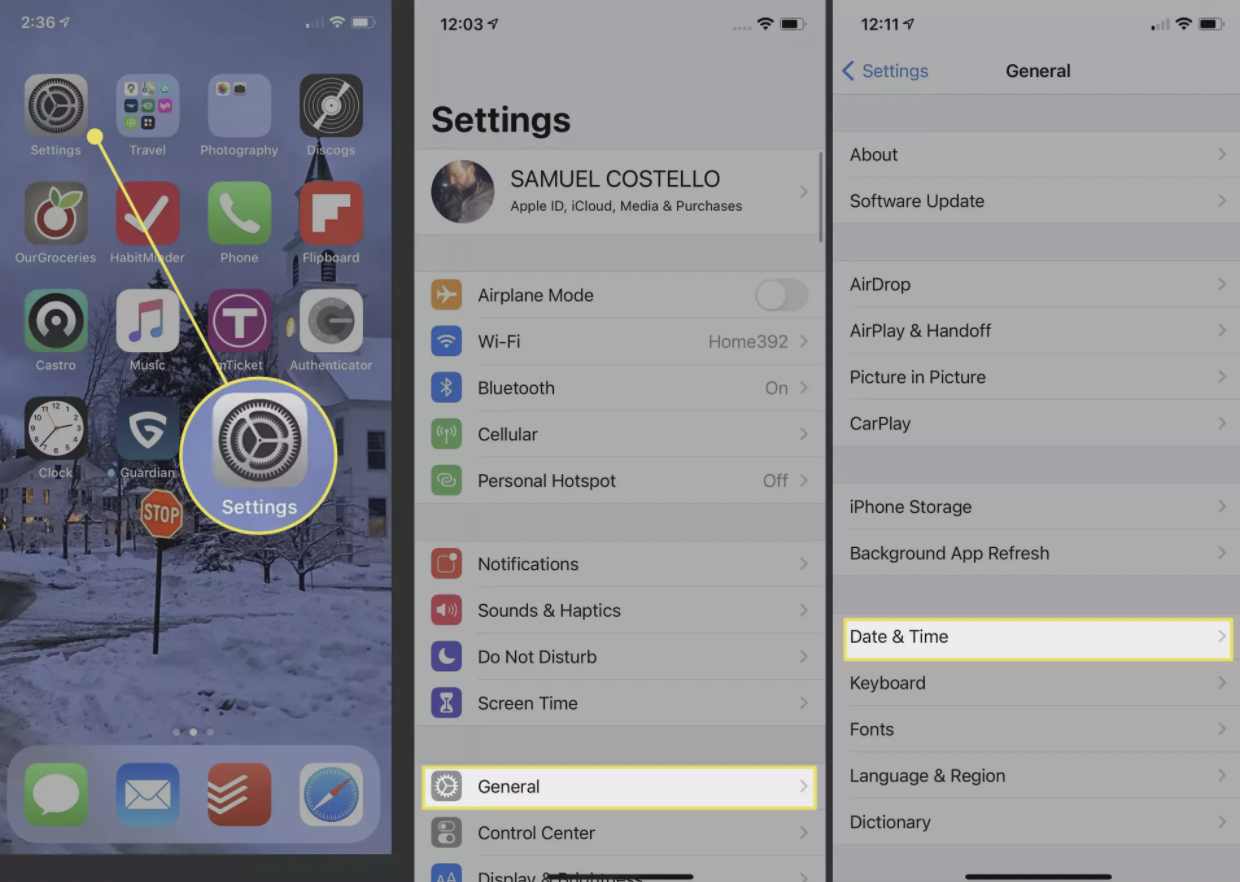 تغییر تاریخ در آیفون و آیپد
