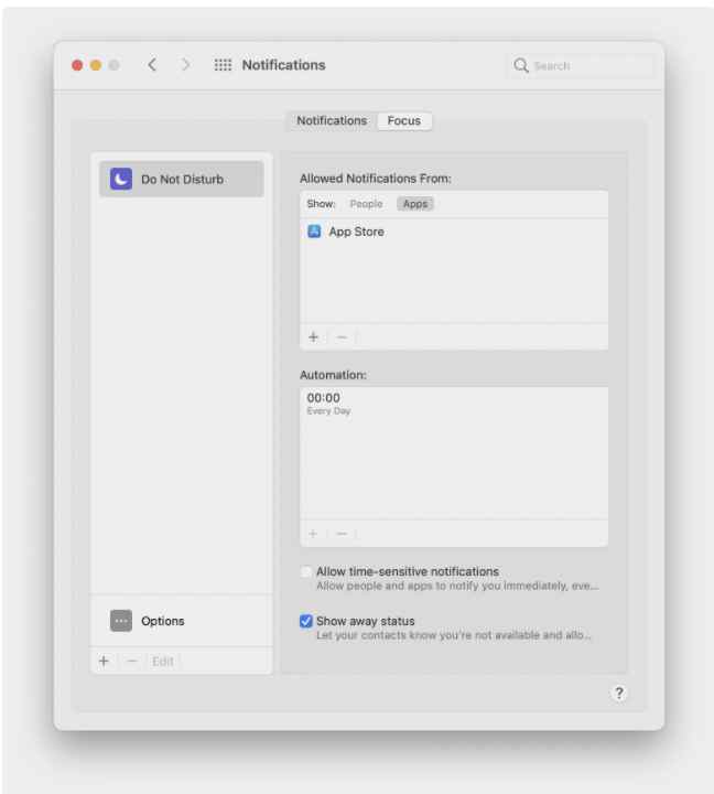 ویژگی Focus در macOS