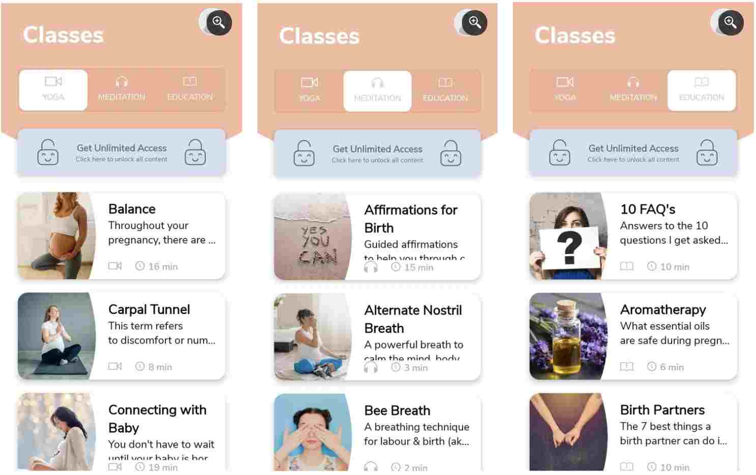3. اپلیکیشن YogiBirth