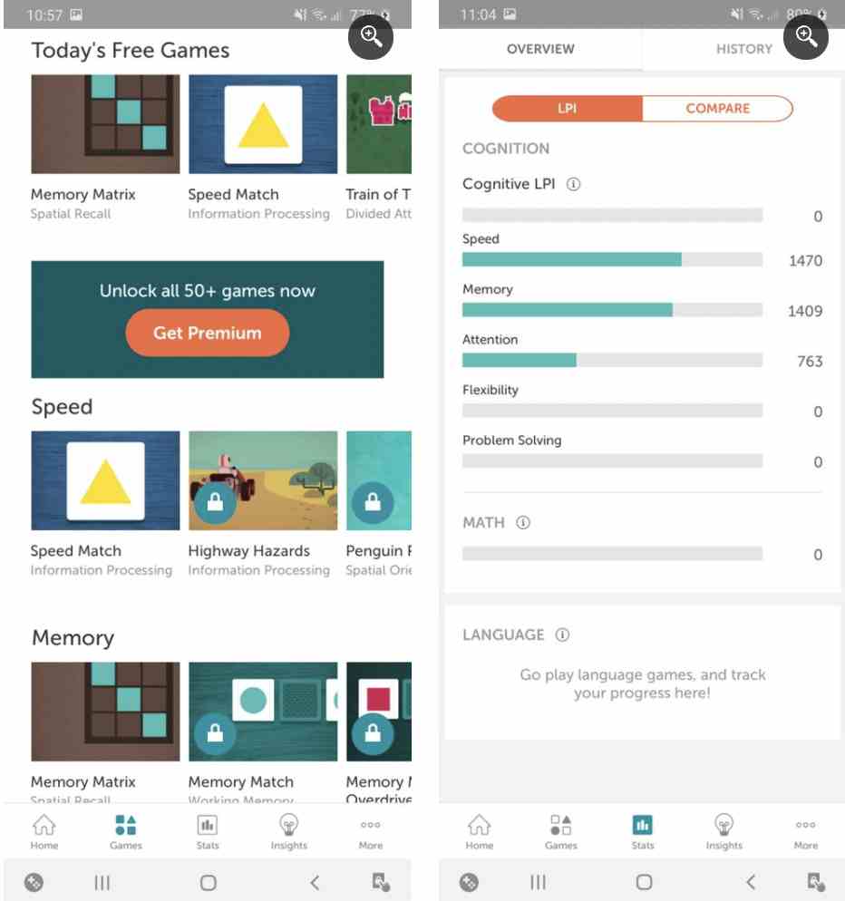 2. اپلیکیشن Lumosity: Brain Training