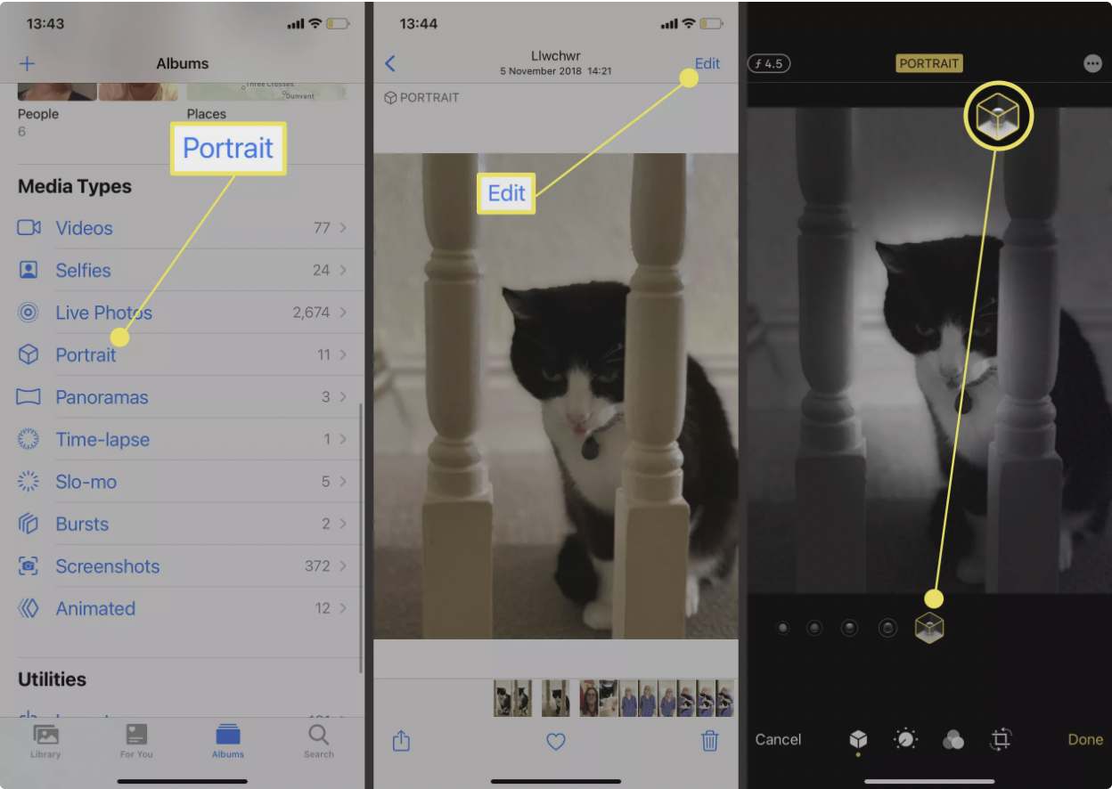 تار کردن عکس در حالت Portrait