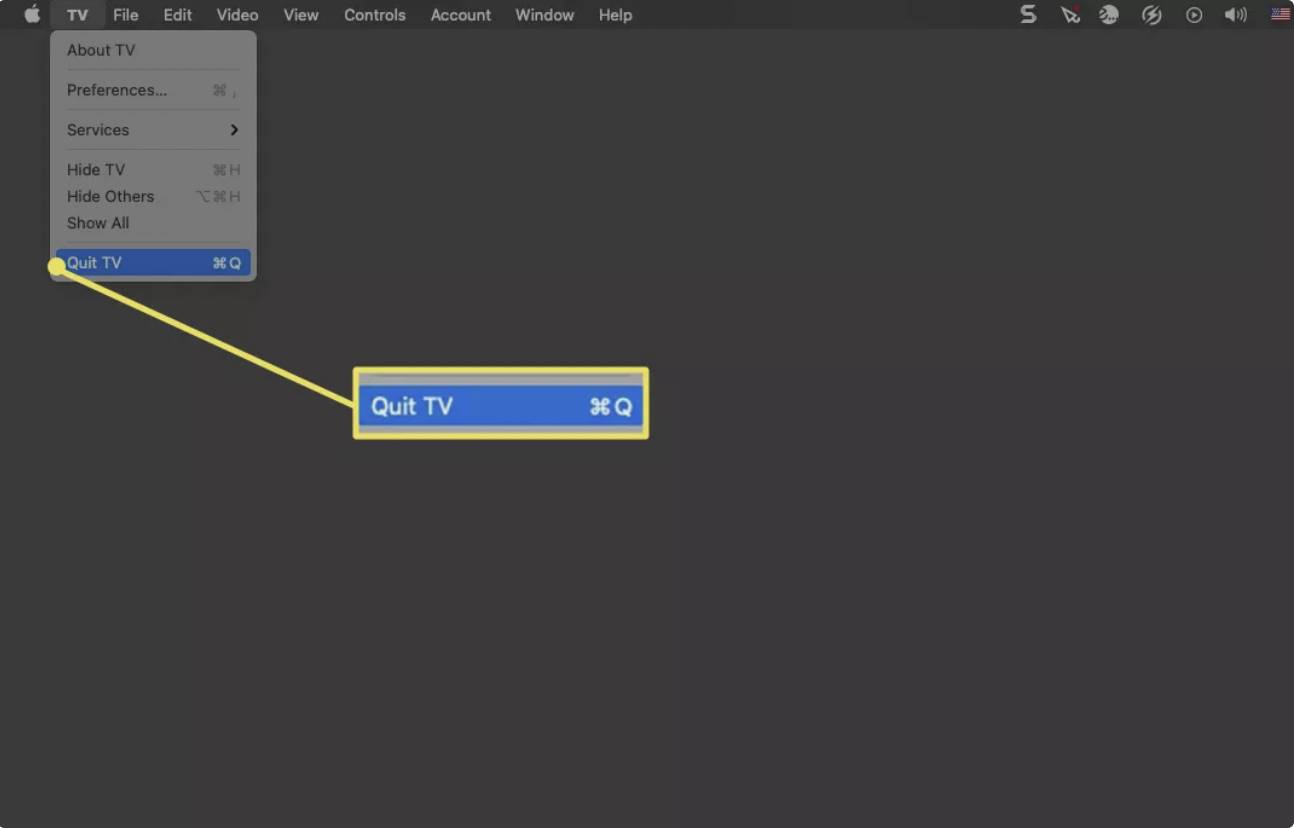 بستن برنامه با استفاده از نوار منو