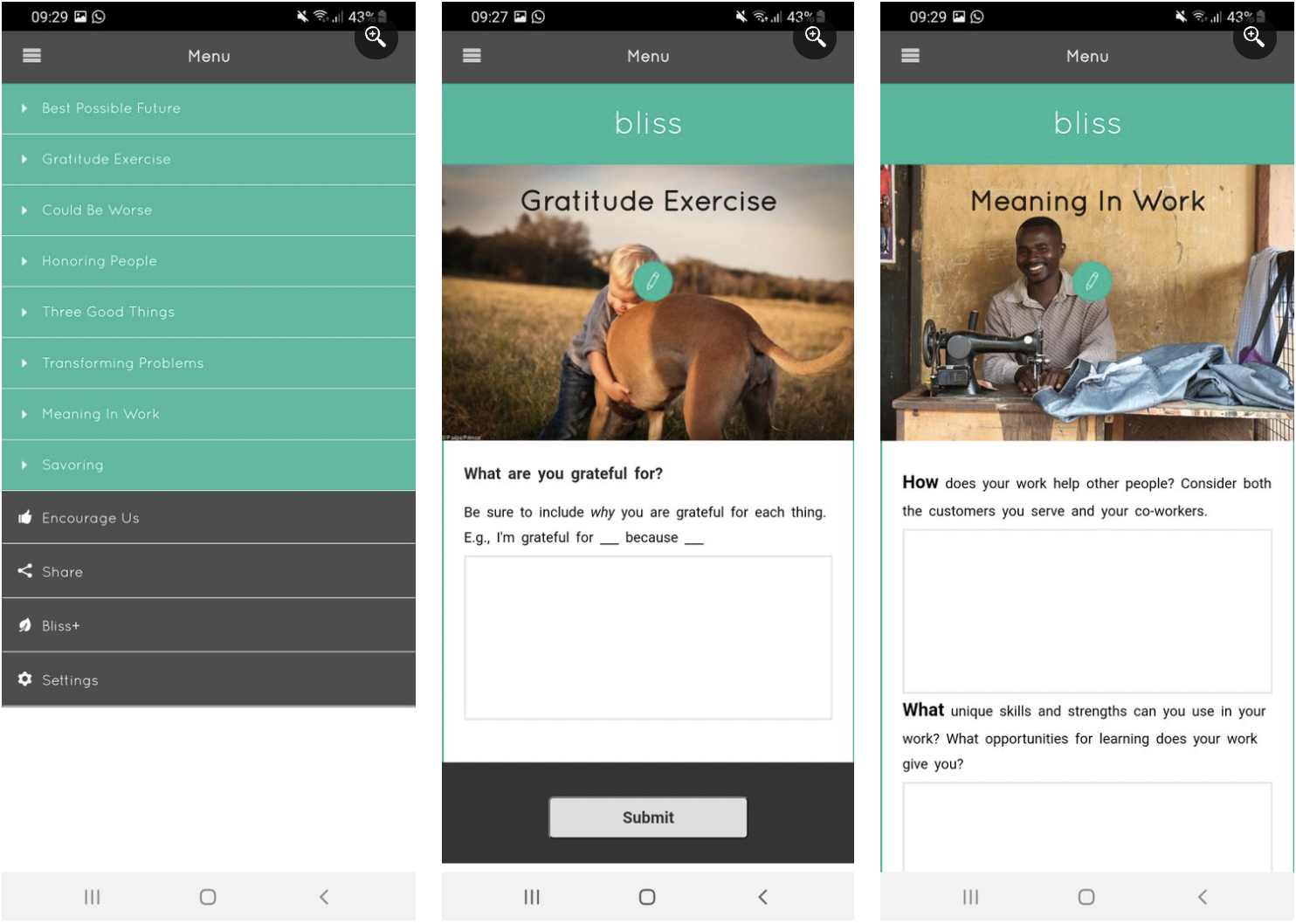 4. اپلیکیشن Bliss Gratitude Journal