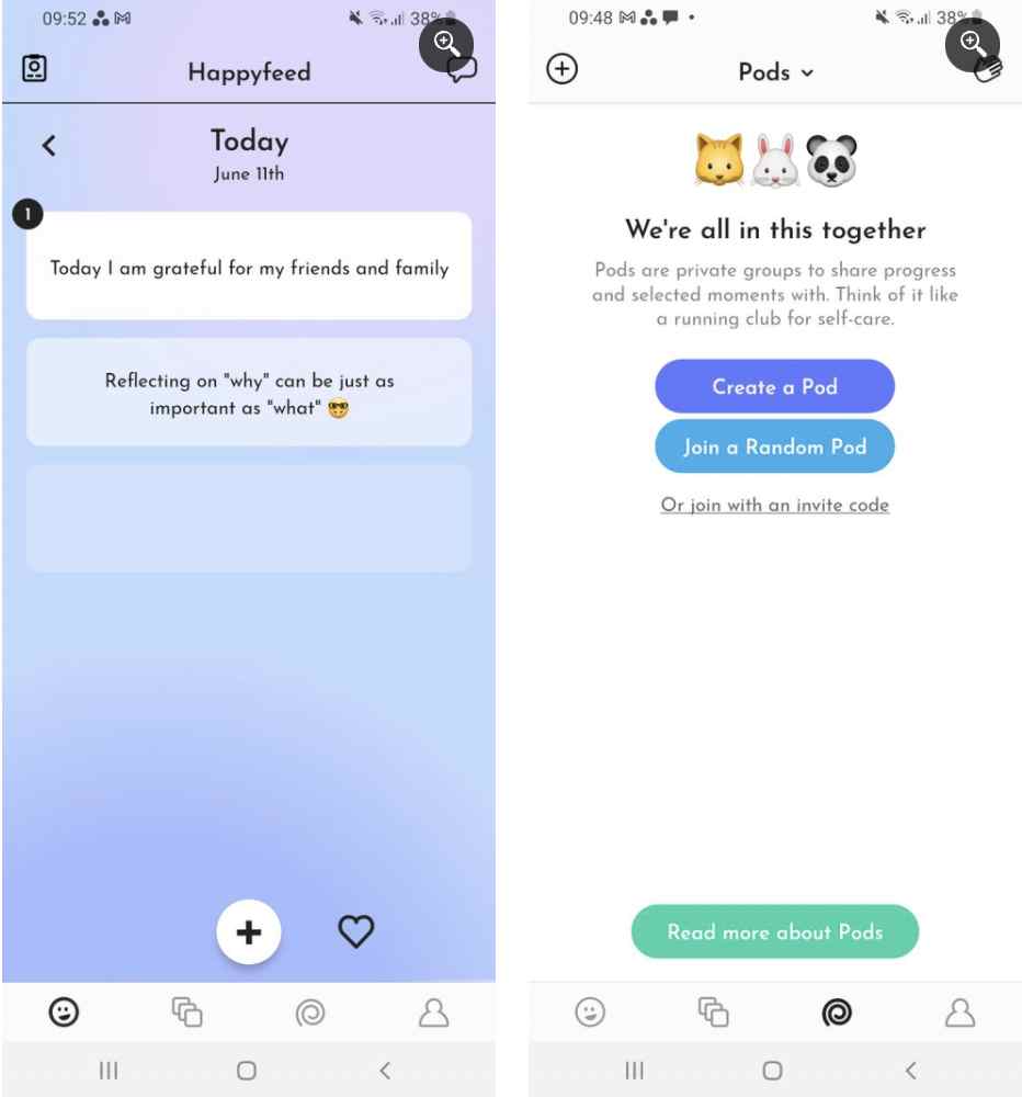 6. اپلیکیشن Happyfeed