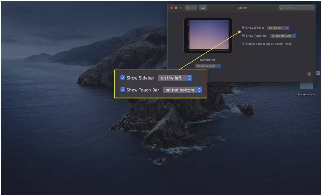 Sidebar و Touch Bar
