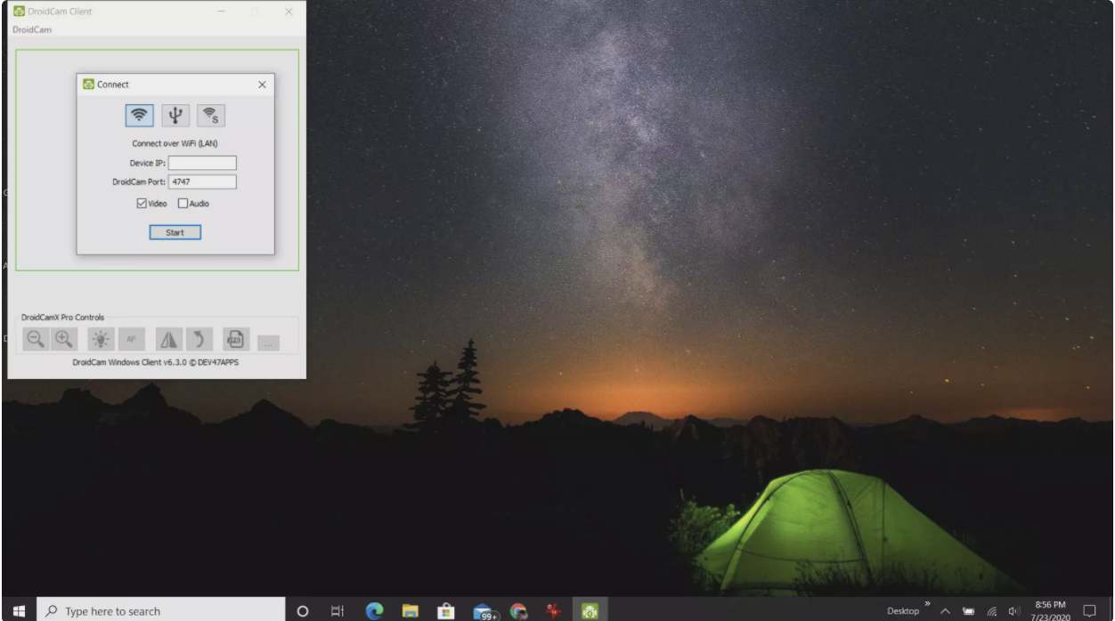DroidCam client