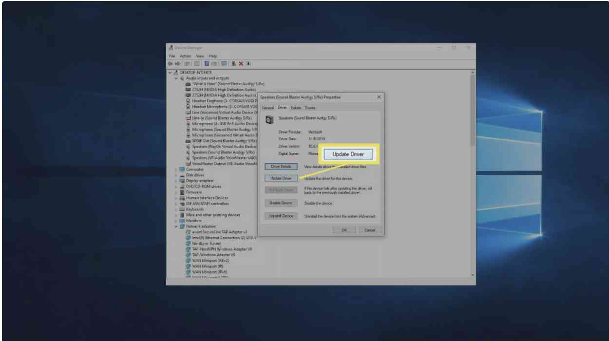 آپدیت درایور کارت صوتی