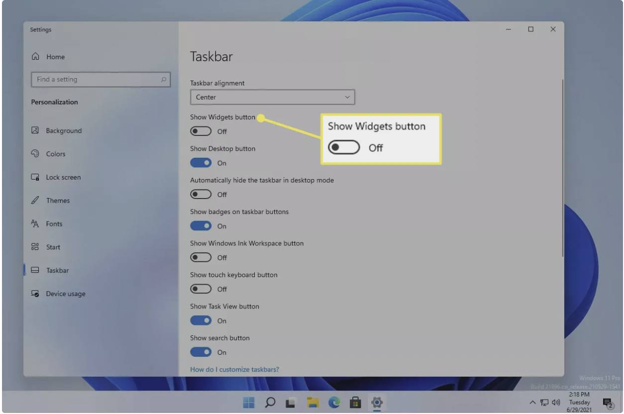 استفاده از بخش تنظیمات
