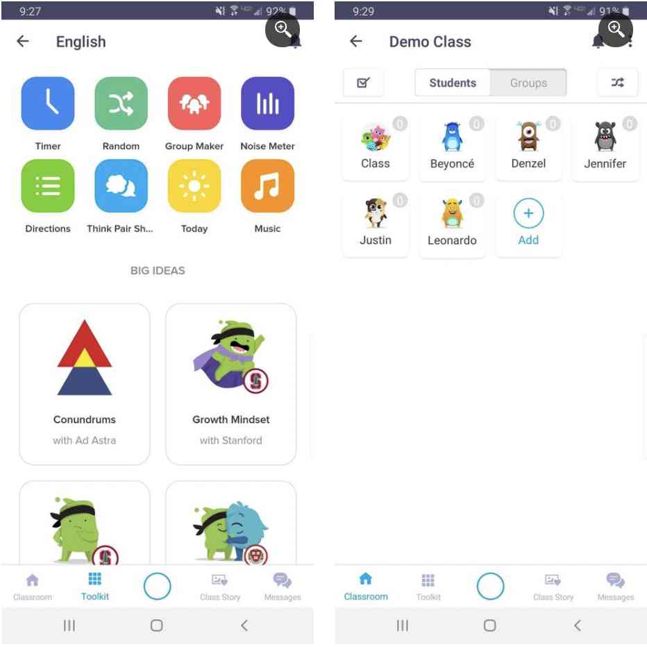 ۱. اپلیکیشن ClassDojo