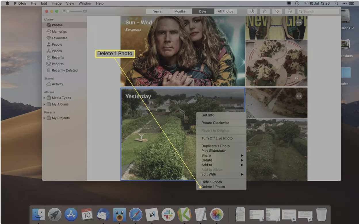 نحوه‌ی حذف تصاویر در مک با استفاده از برنامه‌ی Photos