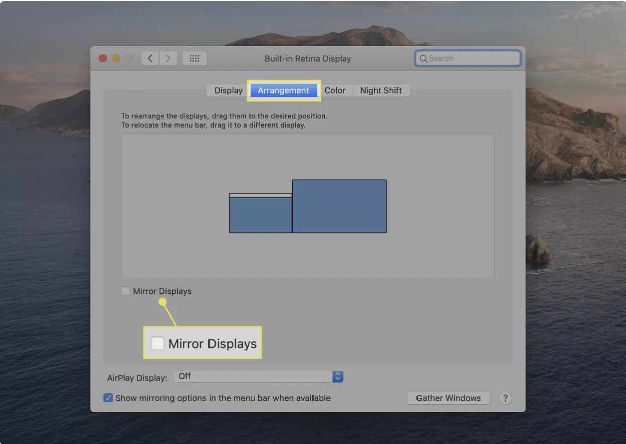 نحوهی تنظیم یک صفحهنمایش میرور شده