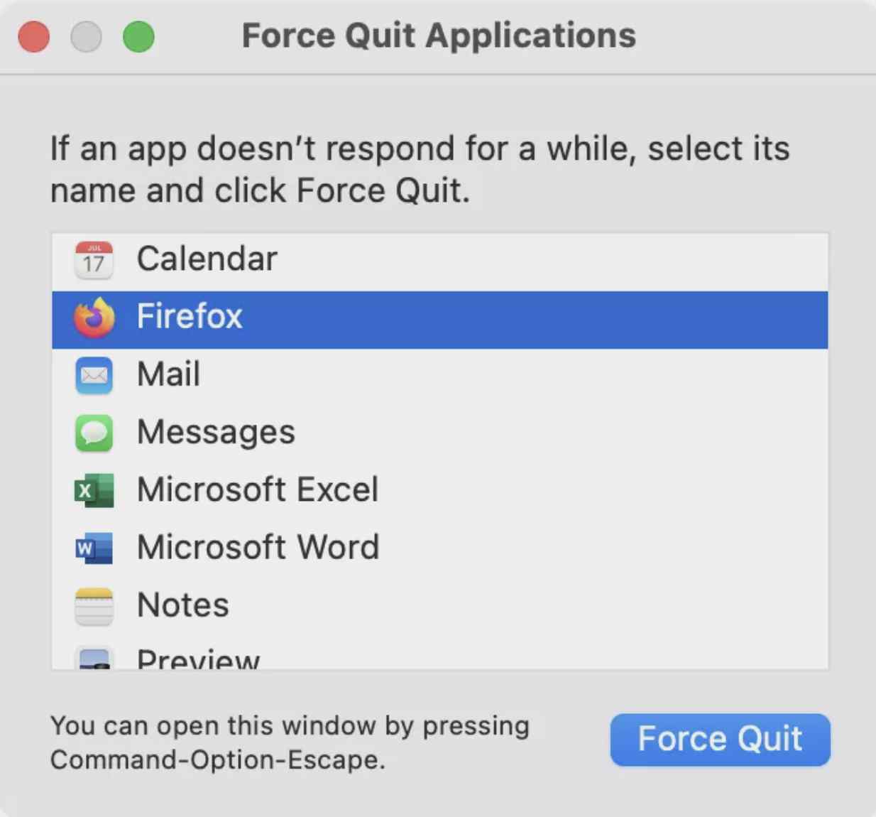 Force Quit