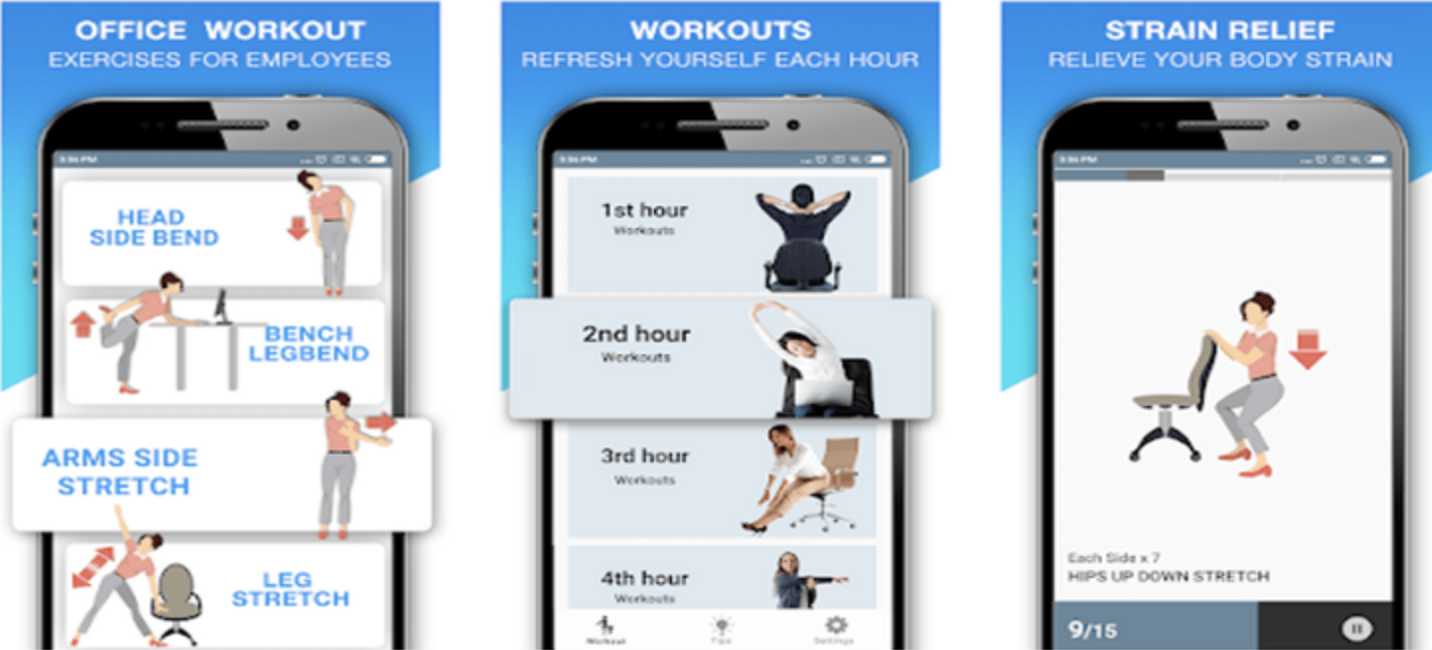 1) اپلیکیشن Office Workout—Exercises at Your Office Desk