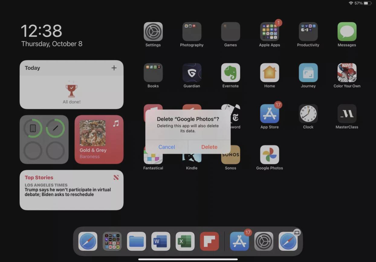 نحوهی حذف برنامههای iPad از صفحه اصلی