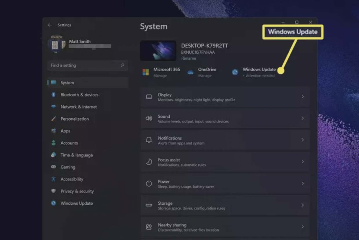 ۴. گزینهی Windows Updates را انتخاب کنید.