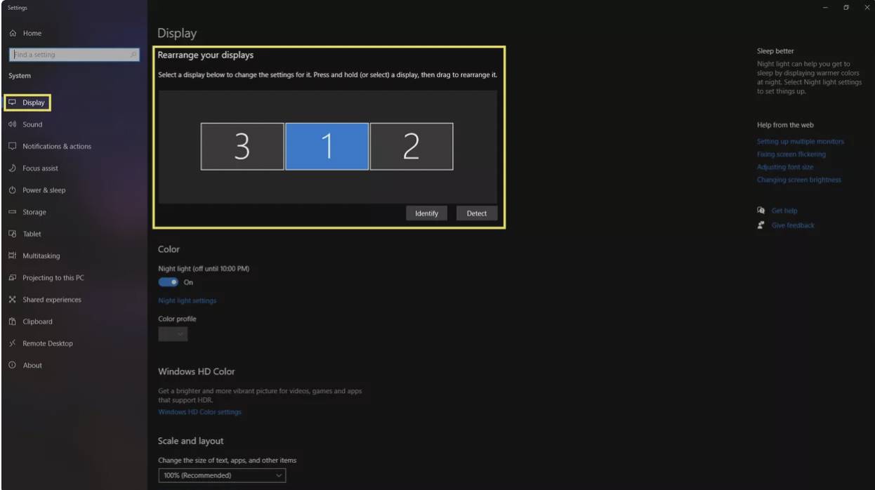 تنظیمات اتصال چندین مانیتور