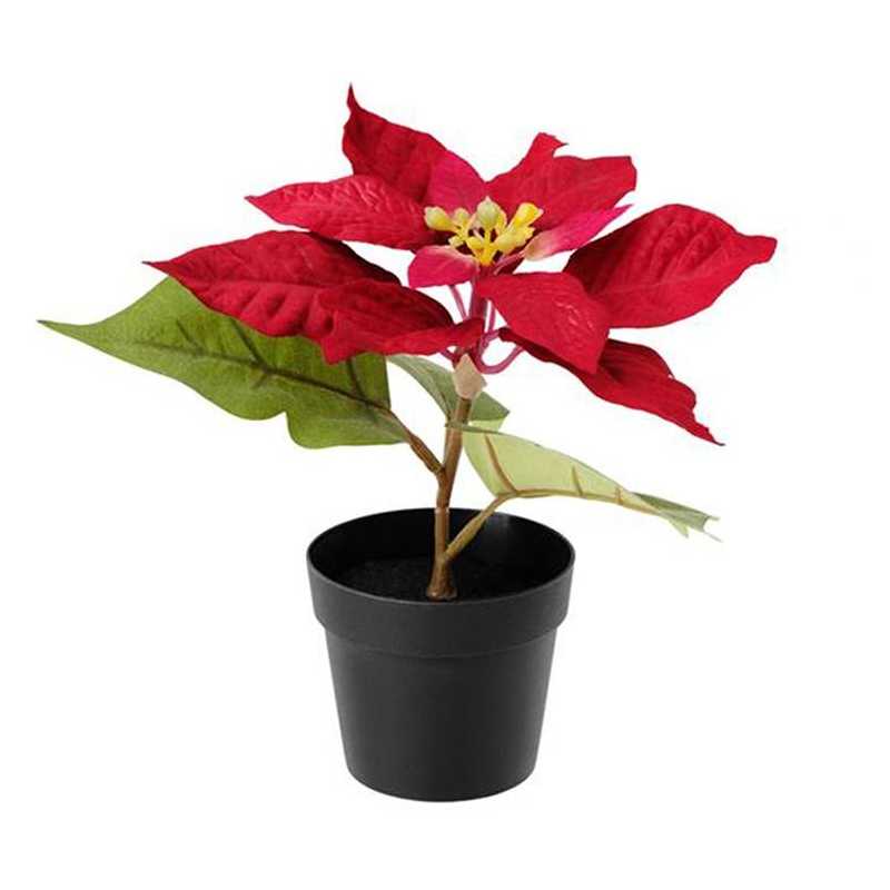 گلدان به همراه گل مصنوعی ایکیا مدل Red Fejka