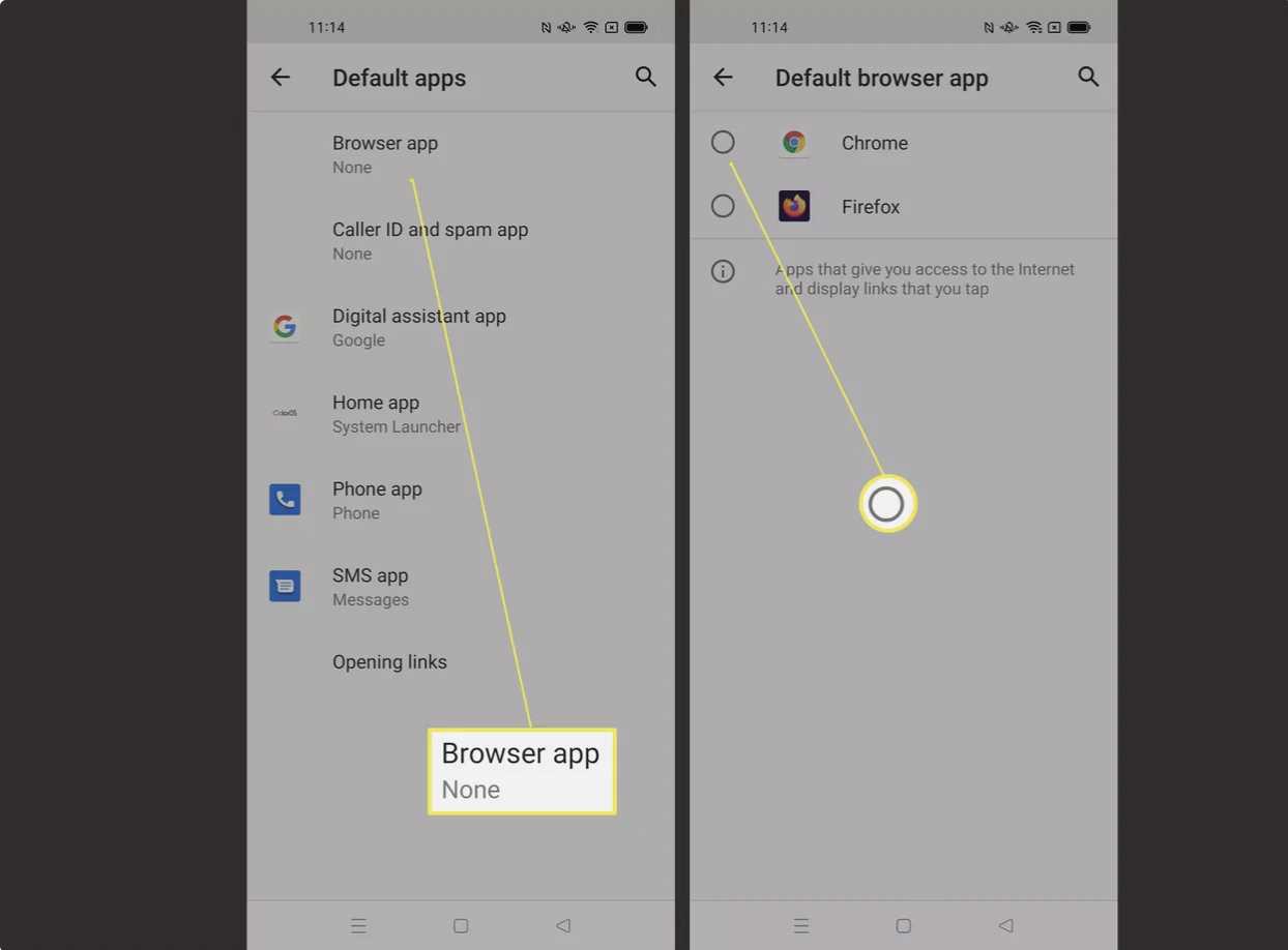 روی Browser app ضربه بزنید.