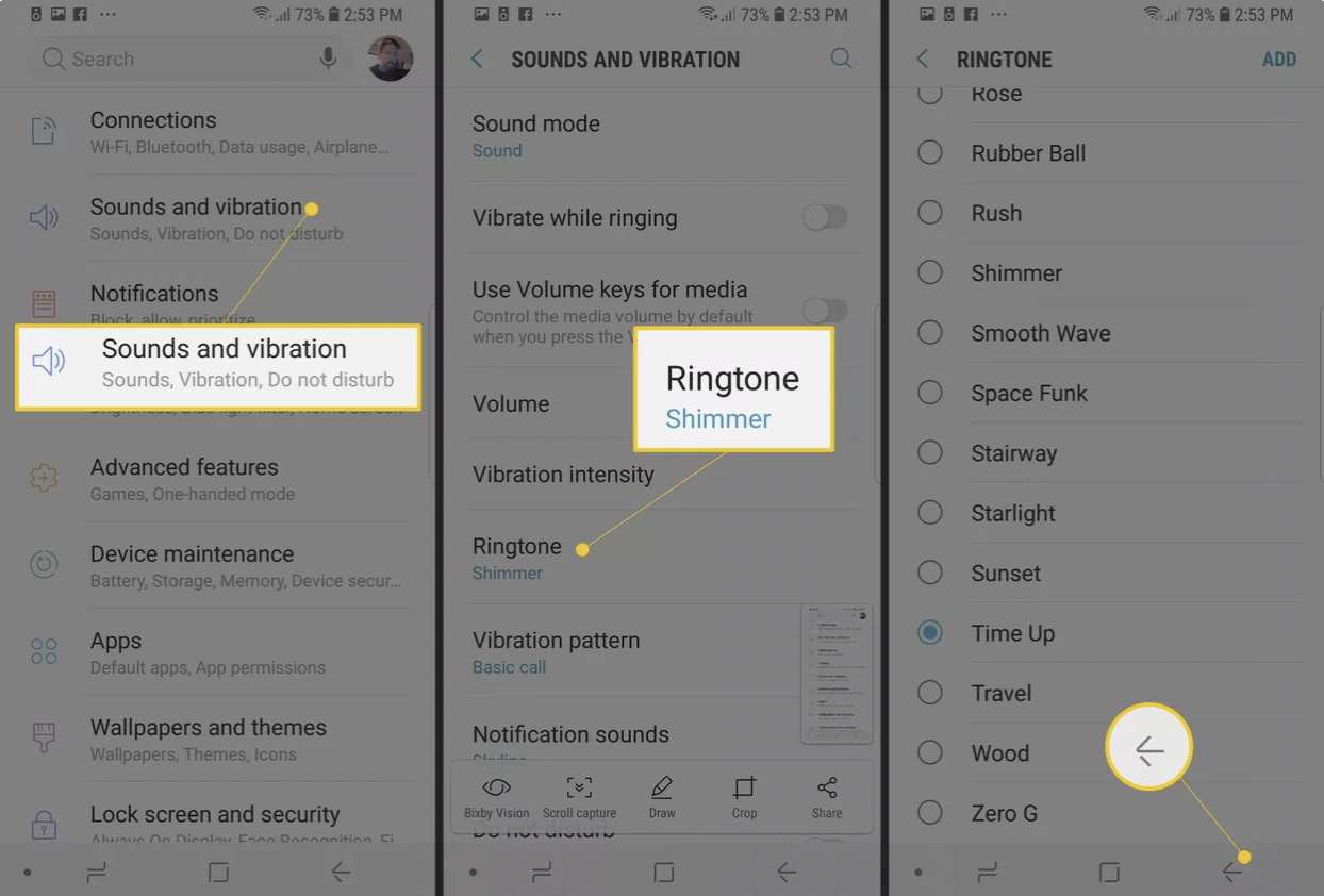 روش تنظیم کردن زنگ موبایل در گوشیهای سامسونگ