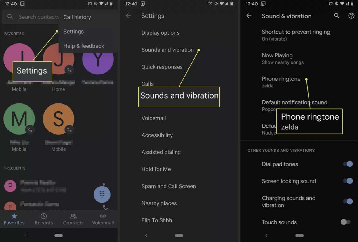 5. سپس Phone ringtone را باز کنید.