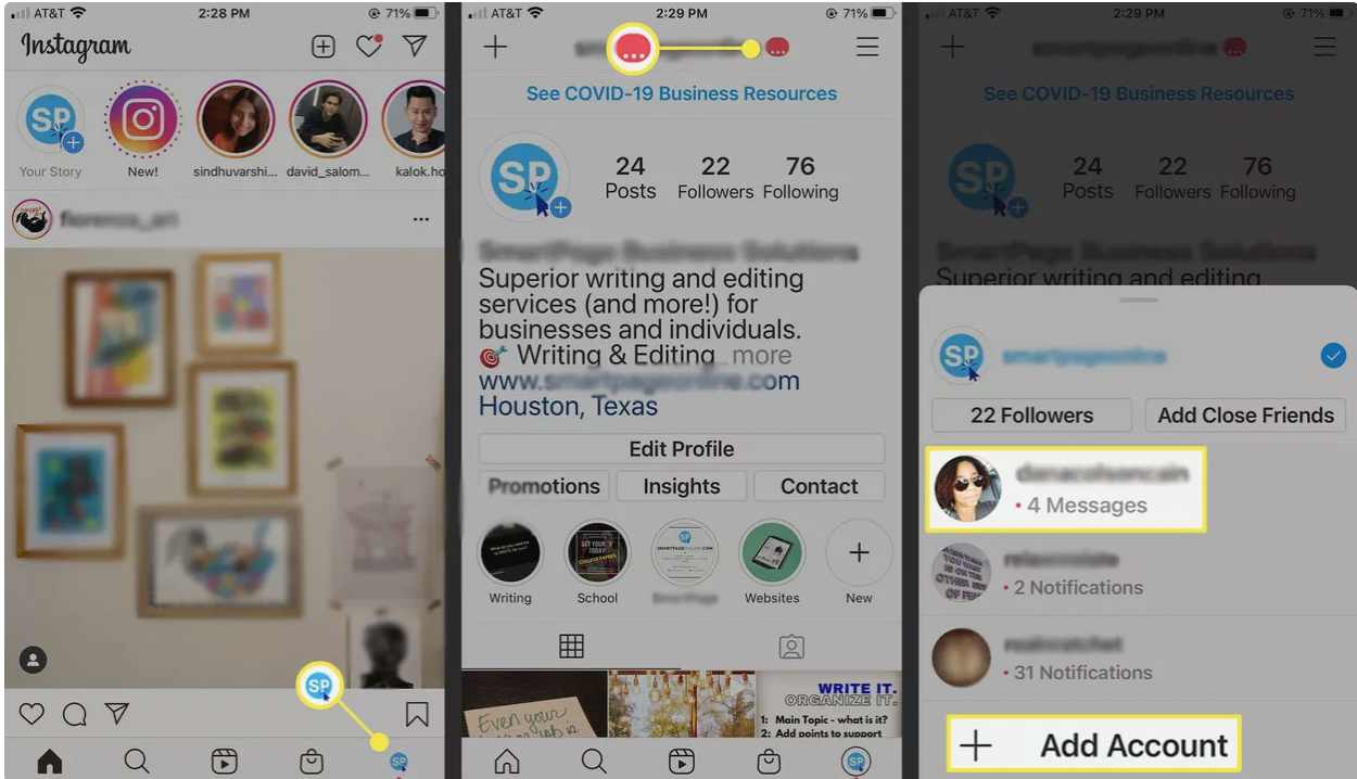 چگونه بین اکانت‌های مختلف در اپ اینستاگرام جابه‌جا شویم
