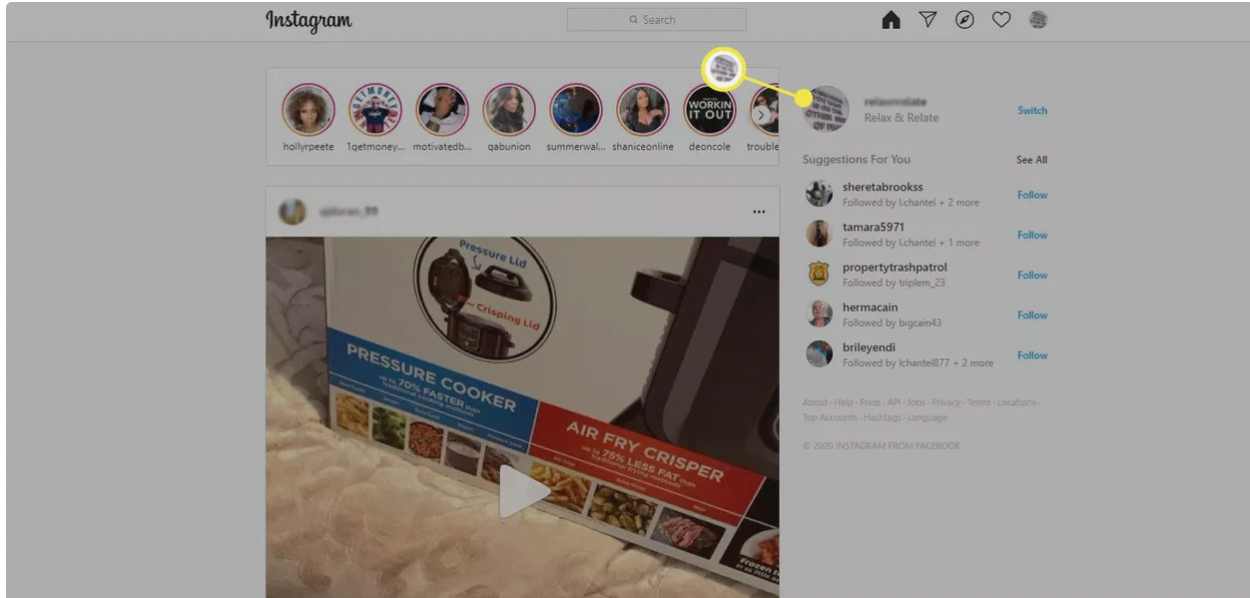 چگونه بین اکانت‌های مختلف در وبسایت اینستاگرام جابه‌جا شویم